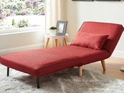 Vente-unique Uitklapbare Fauteuil-Fauteuil Met Bed Optie Posio Van Stof - Rood