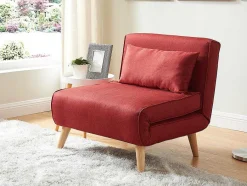 Vente-unique Uitklapbare Fauteuil-Fauteuil Met Bed Optie Posio Van Stof - Rood