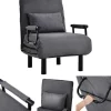 ModernLuxe Uitklapbare Fauteuil-Fauteuil Met Kussen En Verstelbare Rugleuning - Om Te Bouwen Tot Fauteuil - Linnen Stof - Grijs