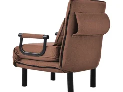 ModernLuxe Uitklapbare Fauteuil-Fauteuil Met Kussen En Verstelbare Rugleuning - Om Te Bouwen Tot Fauteuil - Linnen Stof - Bruin