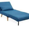 Vente-unique Uitklapbare Fauteuil-Fauteuil Posio - Bedbank Van Stof - Blauw
