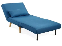 Vente-unique Uitklapbare Fauteuil-Fauteuil Posio - Bedbank Van Stof - Blauw
