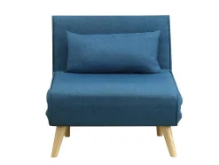 Vente-unique Uitklapbare Fauteuil-Fauteuil Posio - Bedbank Van Stof - Blauw