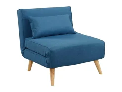 Vente-unique Uitklapbare Fauteuil-Fauteuil Posio - Bedbank Van Stof - Blauw