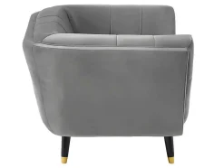 Vente-unique Fauteuil Stof-Fauteuil Samantha Ii Van Fluweel - Grijs