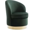 Vente-unique Fauteuil Stof-Fauteuil Sanela Van Fluweel - Spargroen