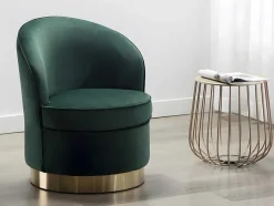 Vente-unique Fauteuil Stof-Fauteuil Sanela Van Fluweel - Spargroen