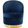 Vente-unique Fauteuil Stof Fluweel / Suedine-Fauteuil Sanela Van Fluweel - Nachtblauw