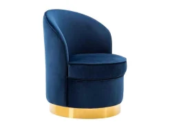 Vente-unique Fauteuil Stof Fluweel / Suedine-Fauteuil Sanela Van Fluweel - Nachtblauw