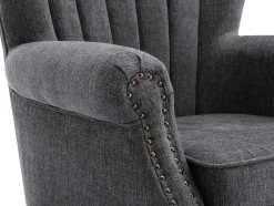 Vente-unique Fauteuil Stof-Fauteuil Van Antracietkleurige Stof Met Klinknagels Batoumi