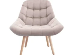 Vente-unique Fauteuil Stof Fluweel / Suedine-Fauteuil Van Beige Fluweel - Luosto