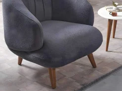 PASCAL MORABITO Fauteuil-Fauteuil Van Boucle Stof - Antraciet - Janina