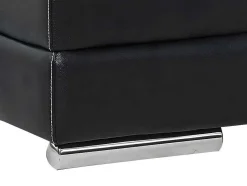 Vente-unique Fauteuil Leer-Fauteuil Van Buffelleer Monika - Zwart