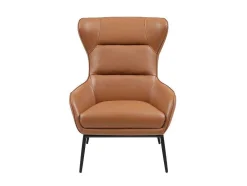 LINEA SOFA Fauteuil Leer-Fauteuil Van Camelkleurig Buffelleder Dinnia