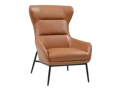 LINEA SOFA Fauteuil Leer-Fauteuil Van Camelkleurig Buffelleder Dinnia