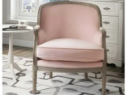 Vente-unique Fauteuil Stof Fluweel / Suedine-Fauteuil Van Fluweel Alienor Pastel Roze