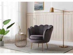 PASCAL MORABITO Fauteuil Stof Fluweel / Suedine-Fauteuil Van Fluweel Dandelion - Antraciet - Van