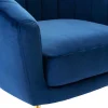 Vente-unique Fauteuil Met Holle Rugleuning-Fauteuil Van Fluweel Pablito - Nachtblauw