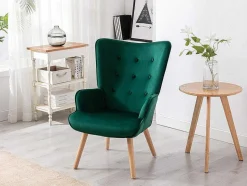 Vente-unique Fauteuil Stof Fluweel / Suedine-Fauteuil Van Fluweel Vately - Groen