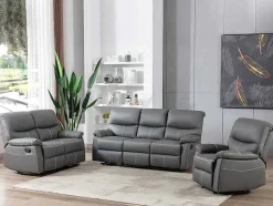 Vente-unique Fauteuil Kunstleer-Fauteuil Van Grijze Kunstleer Canby