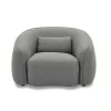 Vente-unique Fauteuil Met Holle Rugleuning-Fauteuil Van Grijze Stof Stefian