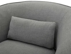 Vente-unique Fauteuil Met Holle Rugleuning-Fauteuil Van Grijze Stof Stefian