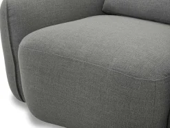 Vente-unique Fauteuil Met Holle Rugleuning-Fauteuil Van Grijze Stof Stefian