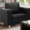 Vente-unique Fauteuil Kunstleer-Fauteuil Van Kunstleer Ackley - Zwart