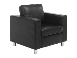 Vente-unique Fauteuil Kunstleer-Fauteuil Van Kunstleer Ackley - Zwart