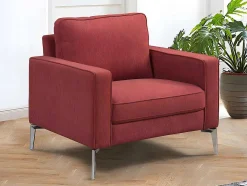 Vente-unique Fauteuil Stof-Fauteuil Van Rode Stof Tibori