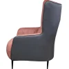 Vente-unique Fauteuil Stof Fluweel / Suedine-Fauteuil Van Roze Fluweel En Antraciet Structuur Mendocino