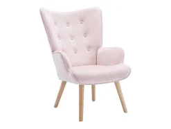 Vente-unique Fauteuil Stof Fluweel / Suedine-Fauteuil Van Roze Velours Vately