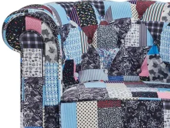 Vente-unique Fauteuil Stof-Fauteuil Van Stof Met Patchwork-Motief Chesterfield