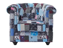 Vente-unique Fauteuil Stof-Fauteuil Van Stof Met Patchwork-Motief Chesterfield