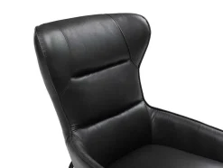 LINEA SOFA Fauteuil Leer-Fauteuil Van Zwart Buffelleder Dinnia