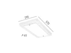 EPIKASA Plafondlamp-Finn Plafondlamp, Eik, Chroom, Wit, 57X29X6,5 Cm,