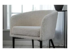 Venture Home Fauteuil Met Holle Rugleuning-Fluffy Fauteuil Teddy Wit.