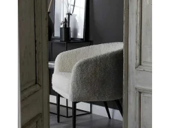 Venture Home Fauteuil Met Holle Rugleuning-Fluffy Fauteuil Teddy Wit.
