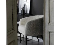 Venture Home Fauteuil Met Holle Rugleuning-Fluffy Fauteuil Teddy Wit.