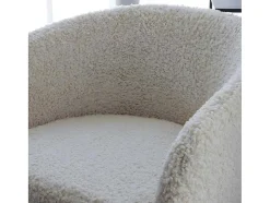 Venture Home Fauteuil Met Holle Rugleuning-Fluffy Fauteuil Teddy Wit.