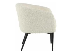 Venture Home Fauteuil Met Holle Rugleuning-Fluffy Fauteuil Teddy Wit.