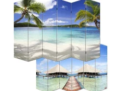 Vente-unique Kamerscherm-Foto Scherm Bagheria, 180X240Cm, Strand
