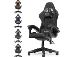 Vente-unique Bureaustoel-Gaming- En Bureaustoel Ergonomische Computerbureaustoel Met Hoofdsteun En Lumbale Ondersteuning