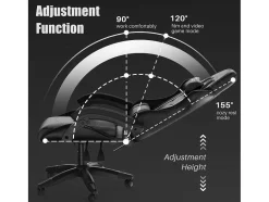 Vente-unique Bureaustoel-Gaming- En Bureaustoel Ergonomische Computerbureaustoel Met Hoofdsteun En Lumbale Ondersteuning