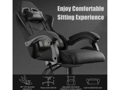 Vente-unique Bureaustoel-Gaming- En Bureaustoel Ergonomische Computerbureaustoel Met Hoofdsteun En Lumbale Ondersteuning