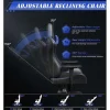 Vente-unique Bureaustoel-Gaming Stoel Gaming Met Lumbale Kussen En Hoofdsteun En Vaste Armleuning, Pu Leather Burea -Stoel