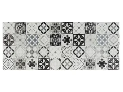 OZAIA Gangtapijt-Gangtapijt Van Vinyl Met Vloertegeleffect Mosai - 66 X 160 Cm - Zwart En Wit