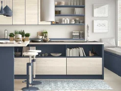 OZAIA Gangtapijt-Gangtapijt Van Vinyl Met Cementtegeleffect - 66 X 160 Cm - Blauw En Wit - Princy