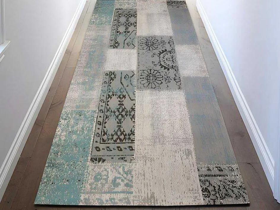 OZAIA Gangtapijt-Gangtapijt Vintagestijl Turin - 100% Polyester - 80 X 200 Cm - Grijsblauw