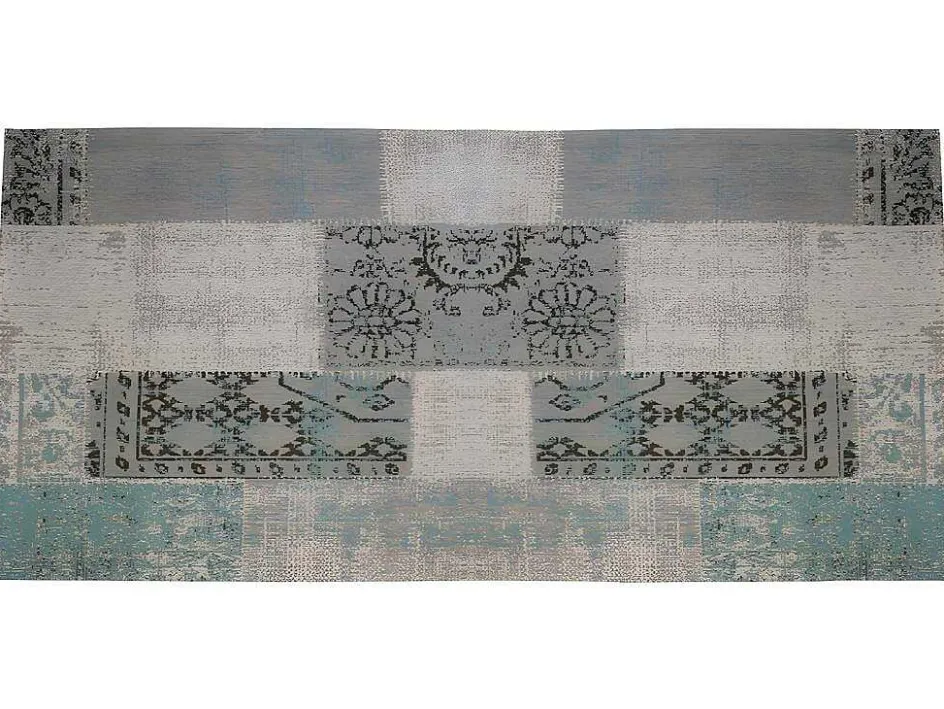OZAIA Gangtapijt-Gangtapijt Vintagestijl Turin - 100% Polyester - 80 X 200 Cm - Grijsblauw